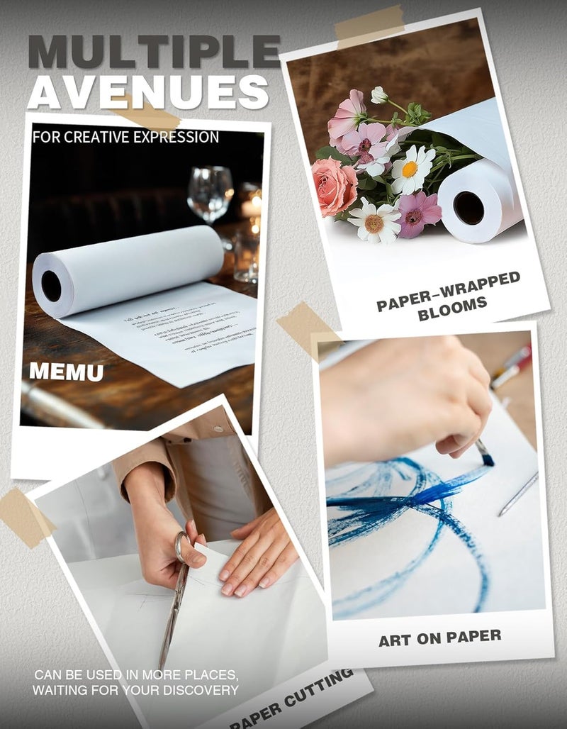 Joyooss Easel Paper Roll 18” x 984” (82’), Arts and Crafts Drawing Paper Roll of Paper for Painting Kids Easel, Coloring Art Paper, White Paper Roll of Crafting Activity Projects Supplies - Image 3